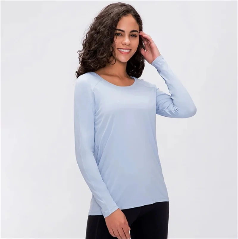 

2022 Women Sports Shirts Long Sleeve Fitness T Shirt Gym Running Shirt Quick Dry Yoga Shirts Free Shipping