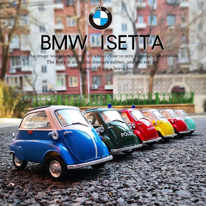 Фото Модель автомобиля WELLY 1:18 BMW Isetta из сплава, коллекционная миниатюрная масштабная модель для коллекции и в подарок №2