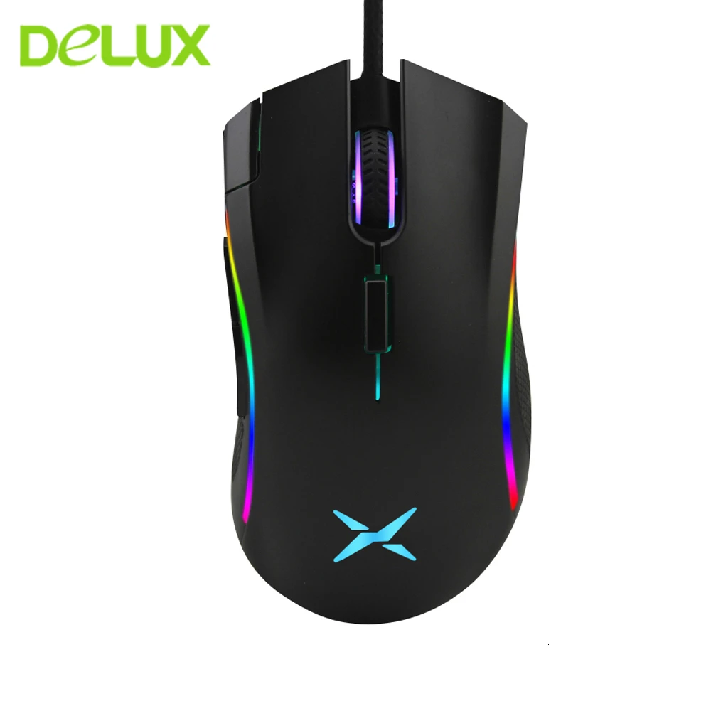 

Delux Gaming Mouse M625 RGB Wired 4000 DPI Ergonomic Backlight Mause USB Optical 7D Adjustable Computer Game Mice For PC Laptop