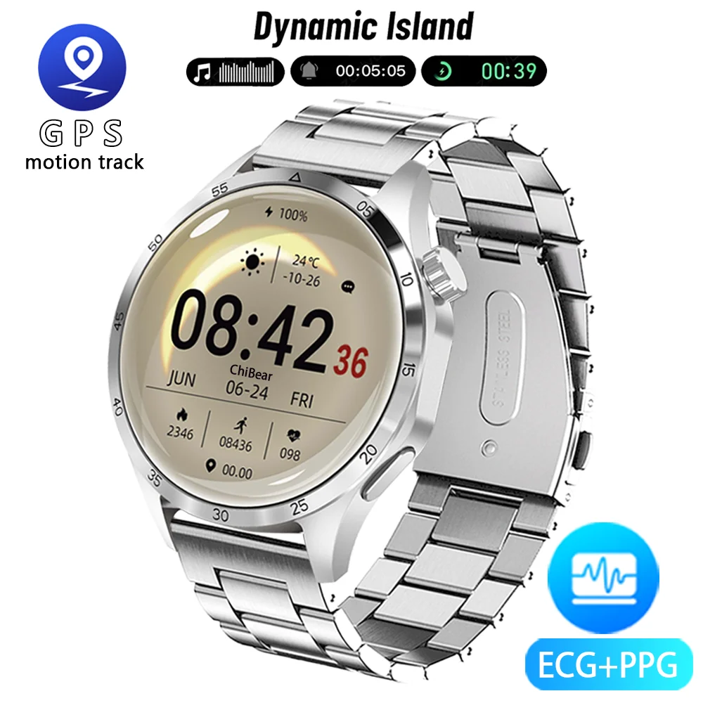 

For Huawei Watch 4 Pro 46mm Smart Watch Men GT4 Pro AMOLED HD Screen Blood Sugar BT Call IP68 Waterproof ECG+PPG SmartWatch Man