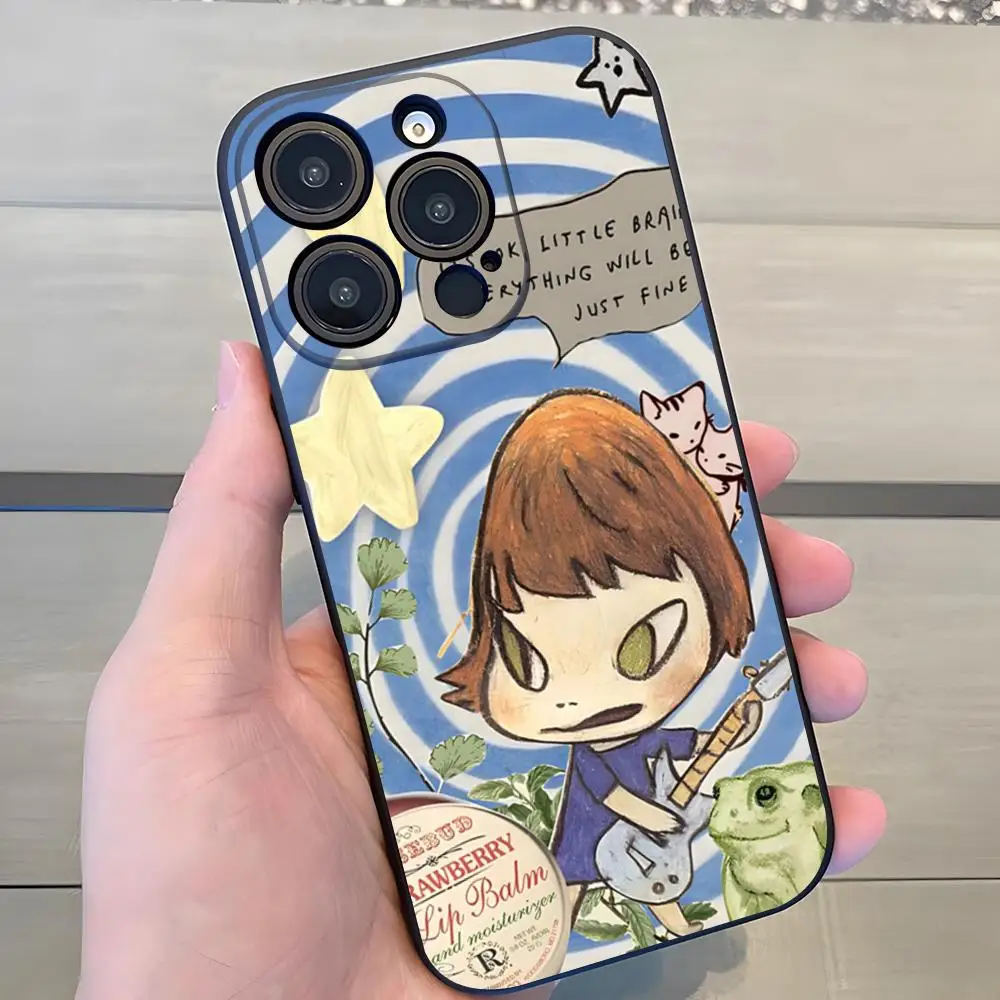 Чехол Nara Yoshitomo чехол для телефона 16 Pro Max Iphone 15 14 13pro 11 X Xs Xr 8 7Plus силиконовый