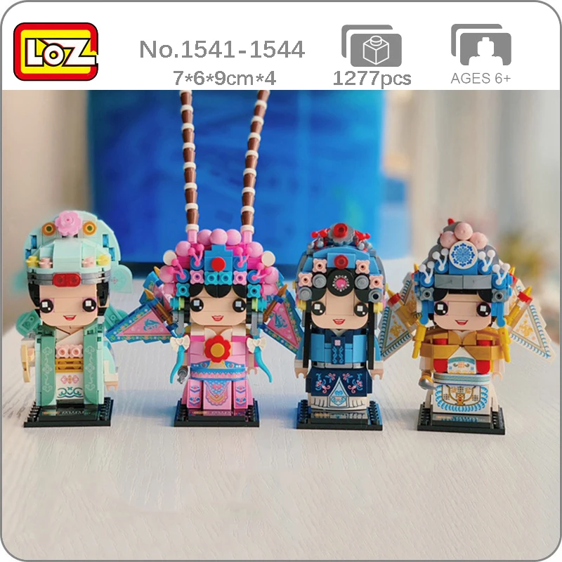 

LOZ Beijing Opera Ancient General Warrior Beauty Scholar Doll Sword 3D Model Mini Blocks Bricks Building Toy for Children no Box