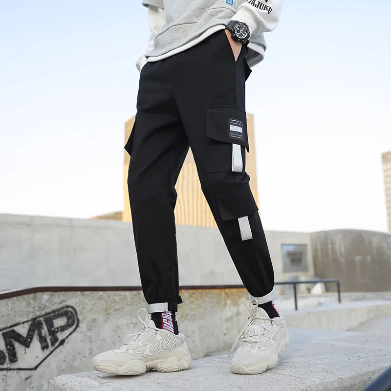 Брюки-карго мужские в стиле хип-хоп модные джоггеры брюки-султанки повседневная
