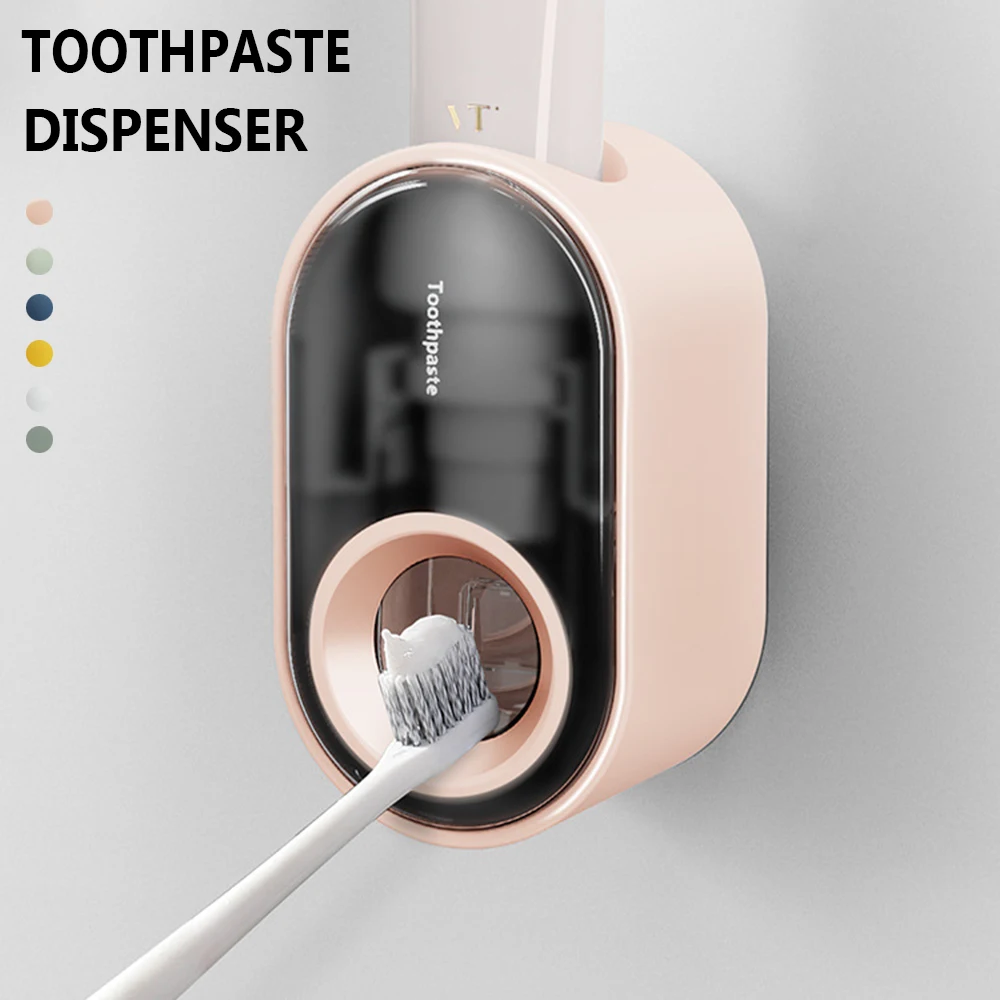 

Household Bathroom Rack Self-adhesive Lazy Wall Mounted Toothpaste Dispenser Toothpaste Squeezer Holder