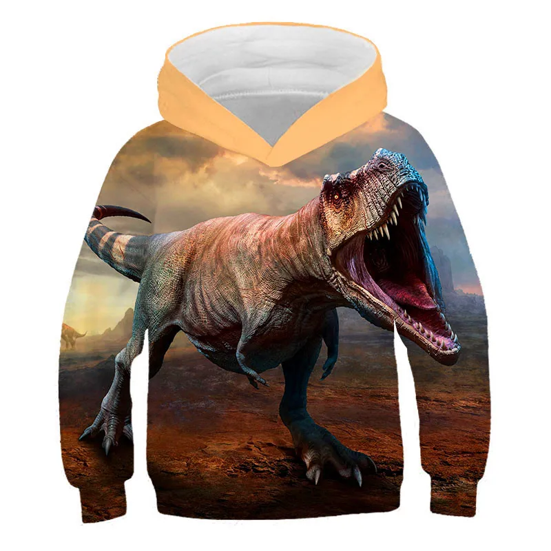 

2022 dinosaur boys hoodie autumn Kids animal hoodie Kids 3d print Top hoodies Suitable for cool Girls hoodie 4-14t