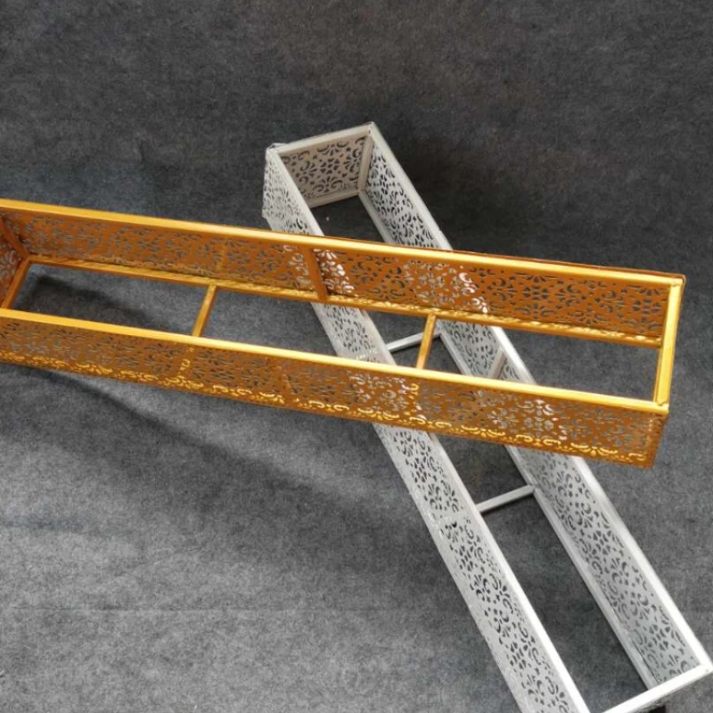 

Iron Grid Planter Wedding T Platform Road Lead Flower Arrangement Shelf Silk Flower Decoration Artificial Flower Row Flower