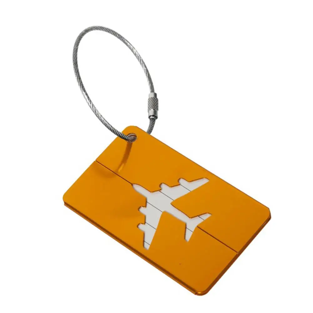 1PCS Women Simple Metal Luggage Tags Men Suitcase Dentifier Name Label Tag Holiday Airplane Travel Accessories Aluminium Alloy