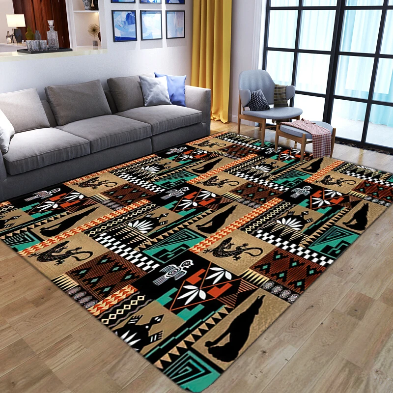 

Ретро-ковер в этническом стиле с узором для гостиной, украшение для дома, прикроватный коврик для спальни, дивана, коврик для прихожей, неско...