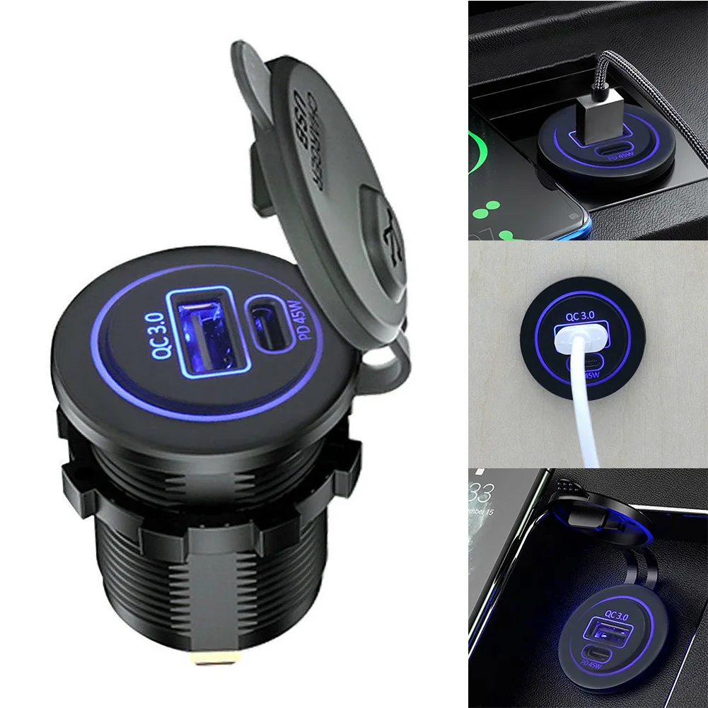 

Новинка 2022, автомобильное зарядное устройство USB QC3.0, 45 Вт, макс., 12 В, PD USB-C, 45 Вт, быстрая зарядка для телефона, ноутбука, зарядное устройство USB...