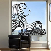 wall sticker woman decal girl with long hair beauty salon art fashion decal make up hair salon vinyl wall murals decor decals
