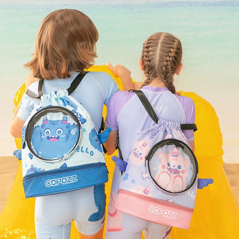 Child Kids Backpack Boys Girls Swimming bag Adjustable Waterproof Cartoon Sports Large Capacity Dry Wet Bags Camping Pool Beach