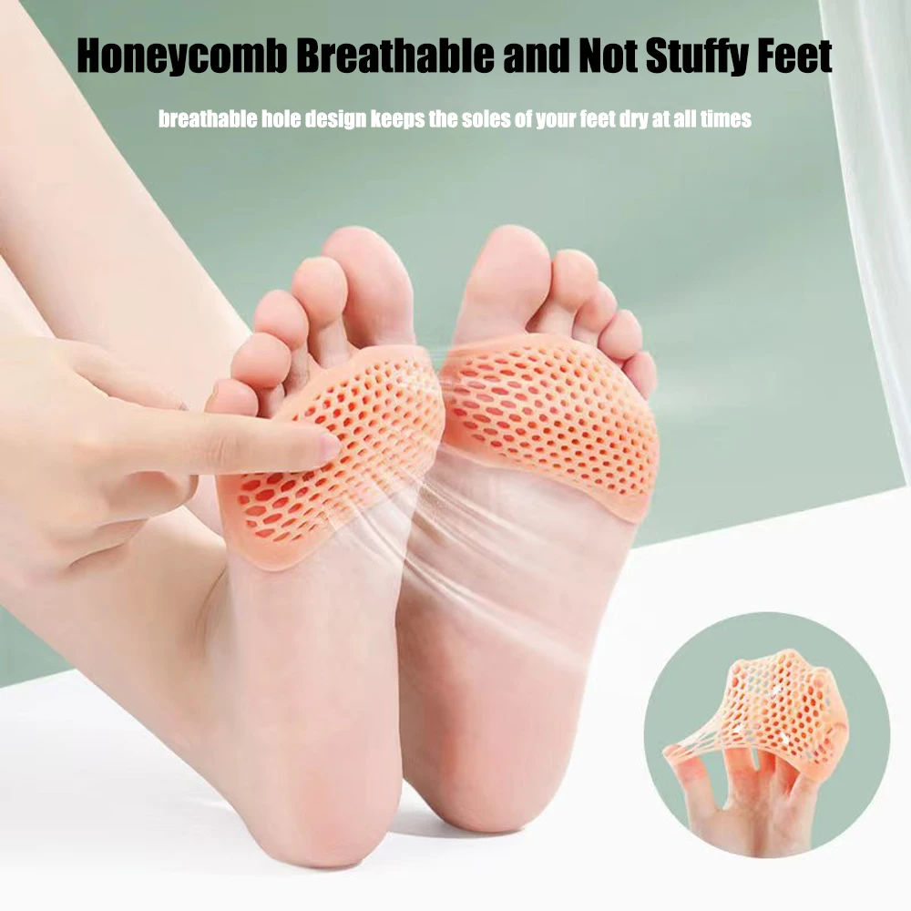Silicone Forefoot Metatarsal Pads Forefoot Toe Insert Socks Ball of Foot Cushions for Women High Heels Pain Relief Gel Foot Pads