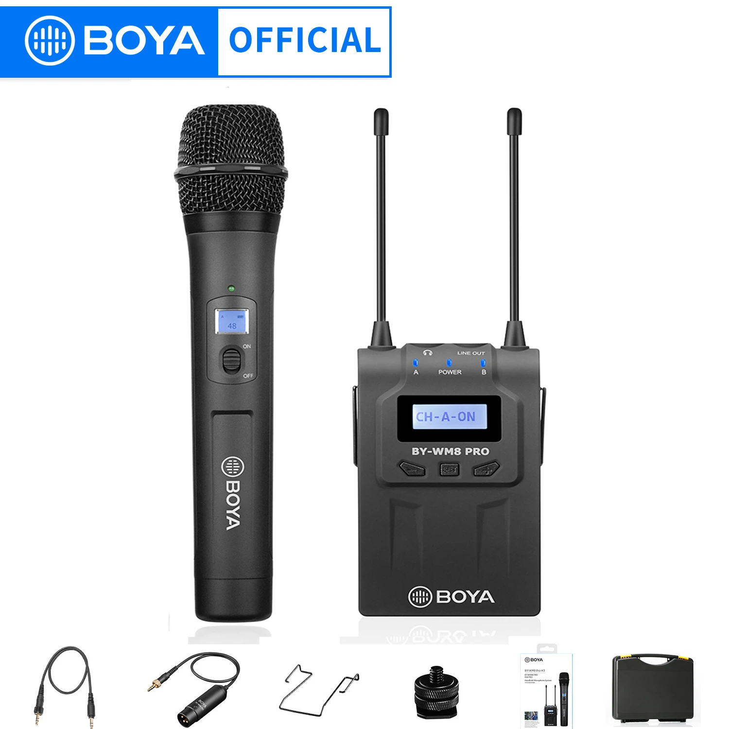 

Профессиональный UHF Ручной беспроводной микрофон BOYA BY-WM8 PRO K3 для iphone android камера интервью сценическая производительность