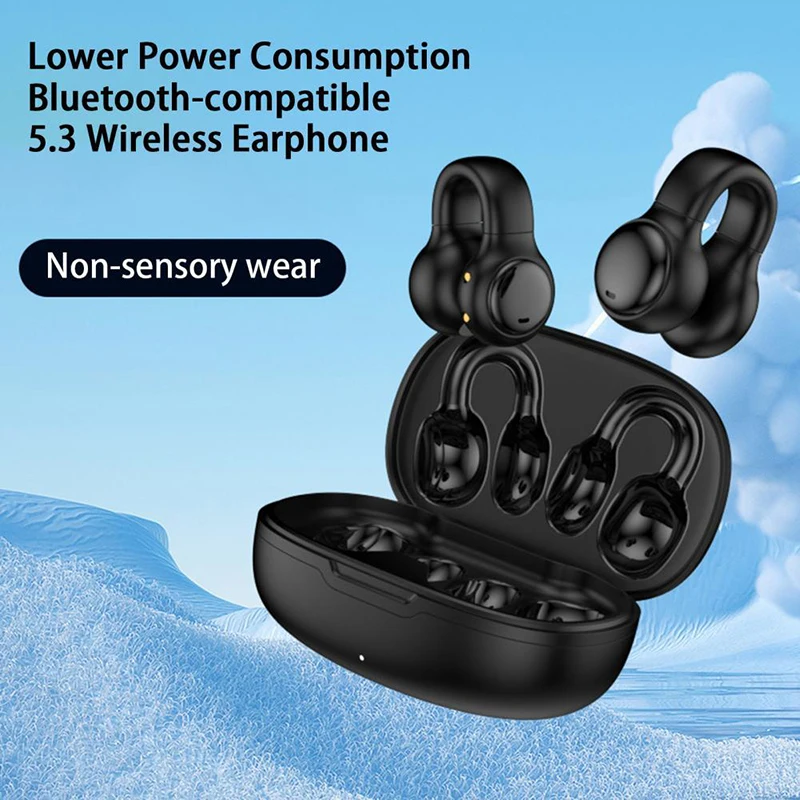 

Lazertec Bone Conduction Bluetooth Earphone Earring Wireless Ear Clip Headphones Sound Earcuffs Sport Headset Earbuds Ear Hook