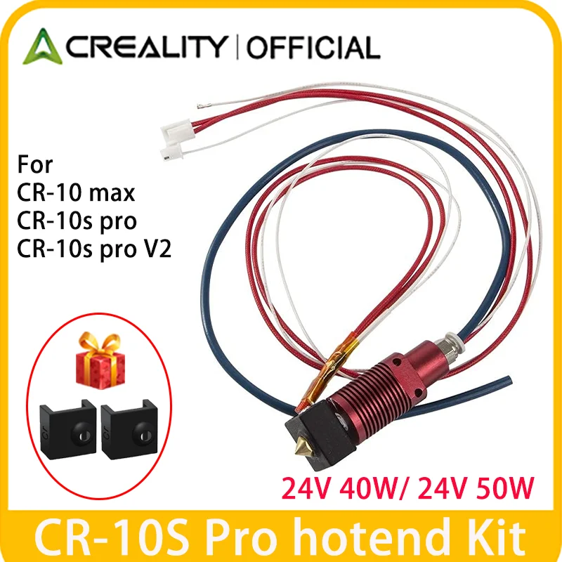 Фото Комплект Creality CR-10S pro hotend с алюминиевым нагревательным блоком, сопло 0,4 мм, черная силиконовая втулка CR, подходит для нити 1,75 мм для CR-10 №2