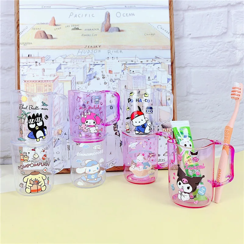 

Kawaii Kuromi My Melody Cinnamoroll Pochacco Pompom Purin Sanrioed Household Wash Cup Cartoon Cute Water Cup Cartoon Toy Gift