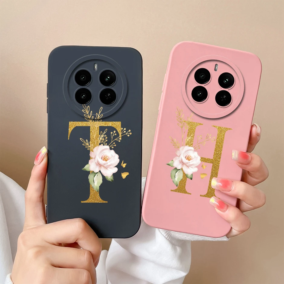 Чехол для телефона Realme 13 4G Art Flower 26 букв силиконовый мягкий защитный чехол из ТПУ