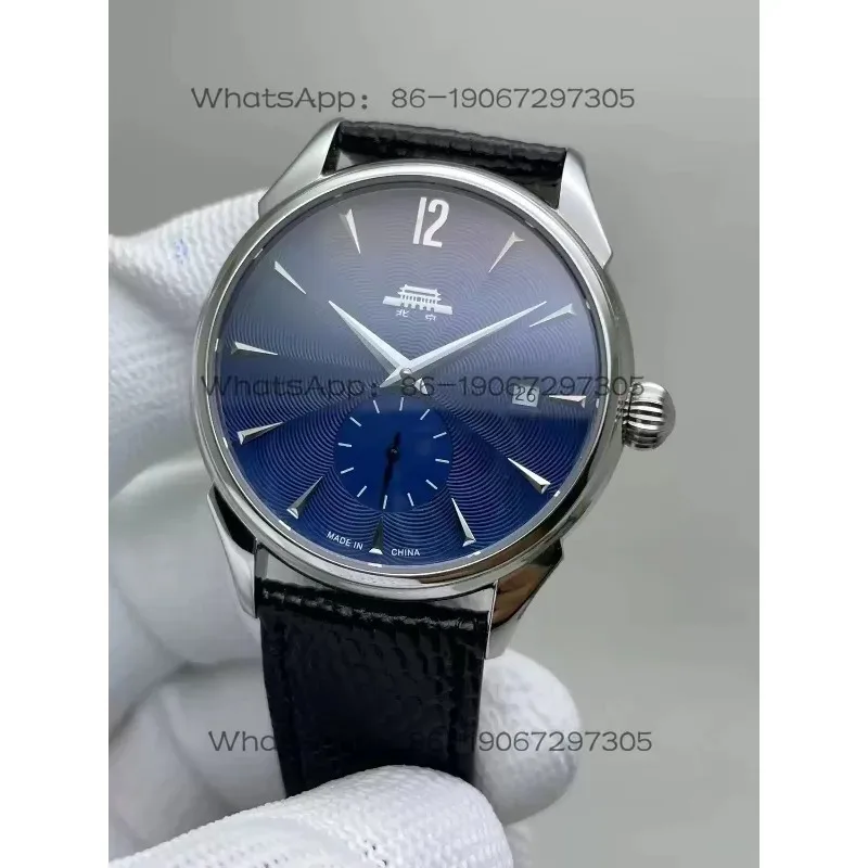 Фото Серия Beihai 3.0, синий циферблат, механические часы с ручным заводом и узором «солнце». №3