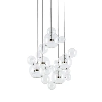 led silver clear glass bubbles home decoration luxury ceiling chandeliers 2022 lighting lustres hanging lamps for living room