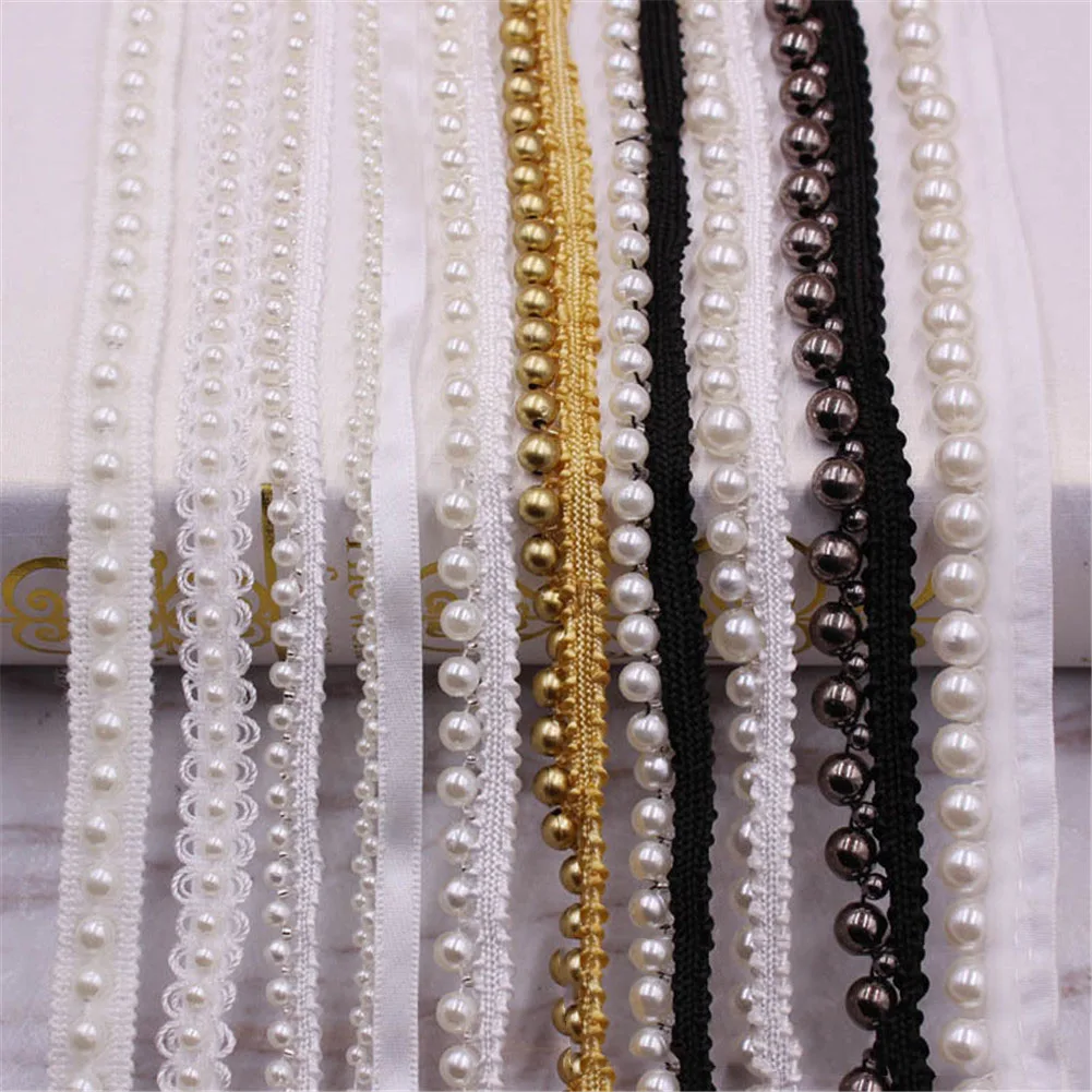 

New Fashion Hand Beaded Ribbon Lace Wedding Dress Skirt Decorative Lace Popular Hats Applique Creative Pretty DIY Accessories