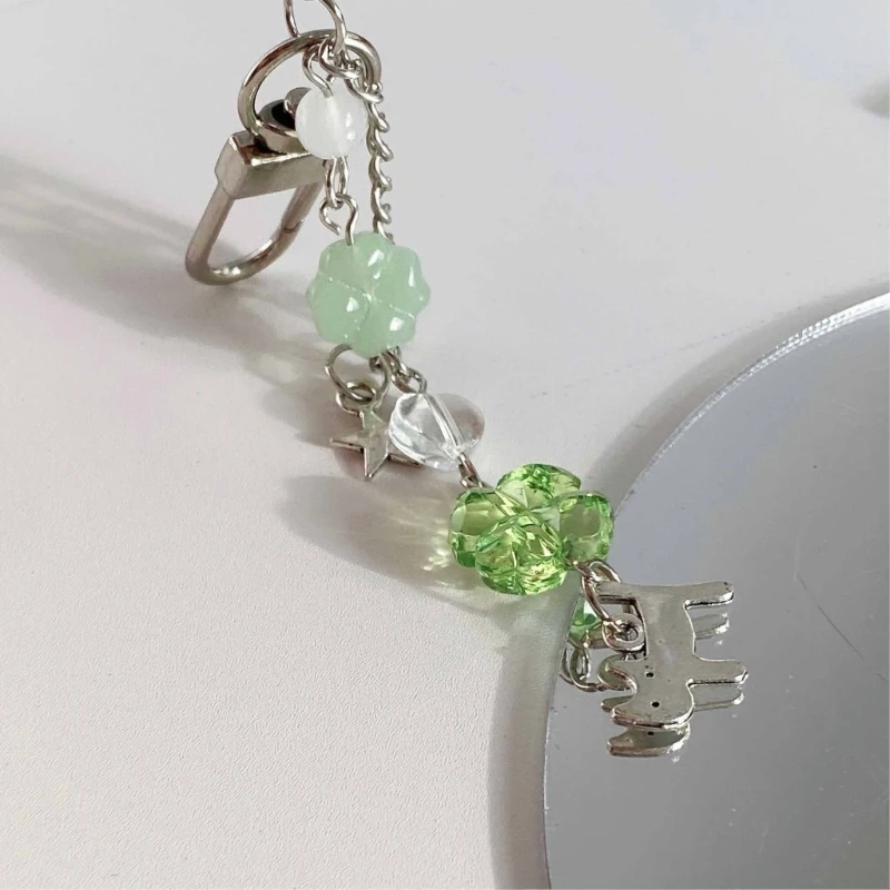 Брелок с подвеской в виде четырехлистного клевера красочный брелок из бисера