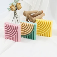 new stripe cube silicone candle mold ripple bowl wax candle aromatherapy plaster crafts gifts making soap molds forms home decor