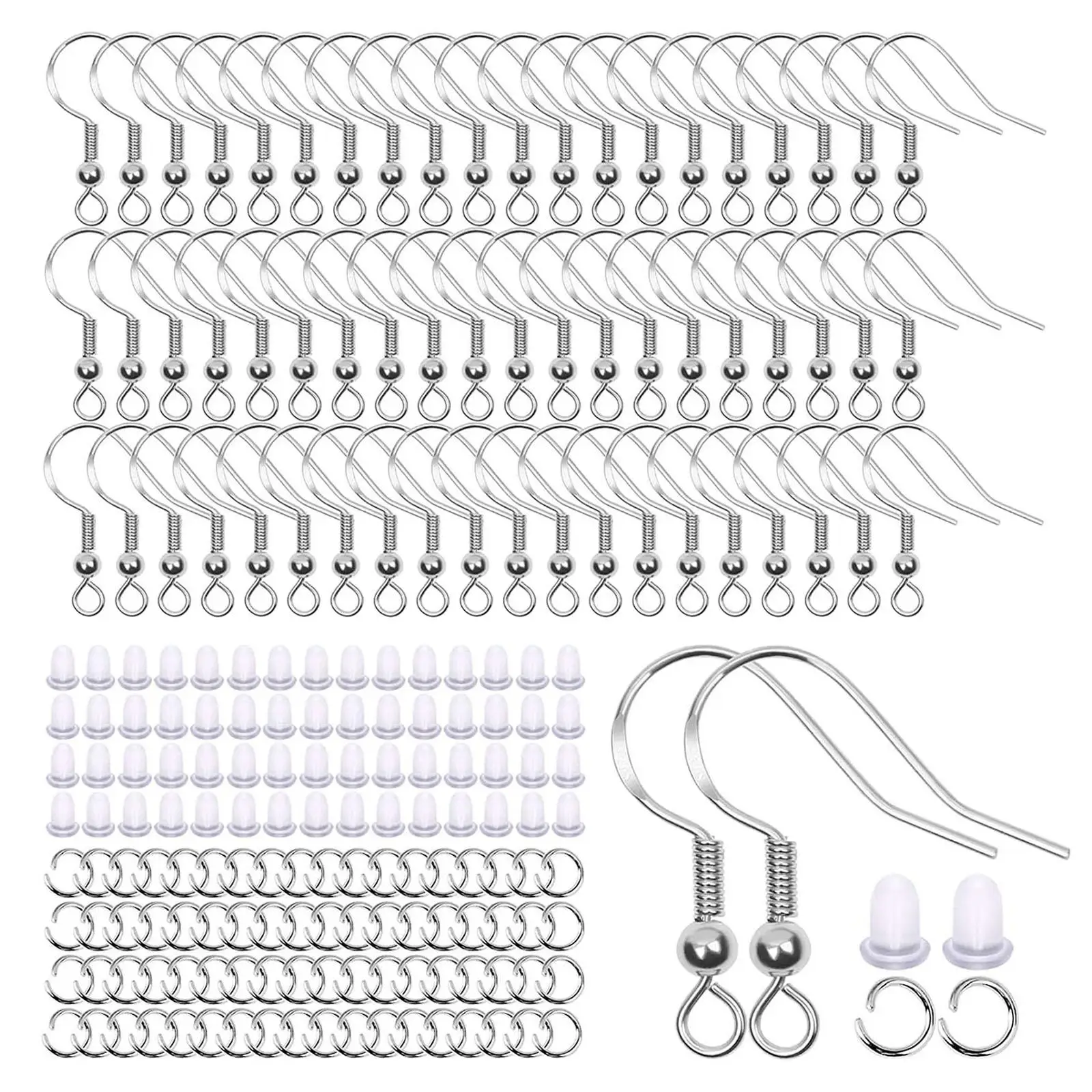 

Earring Making Set Jump Rings 150Pack Earplugs Fish Hooks Findings Supplies
