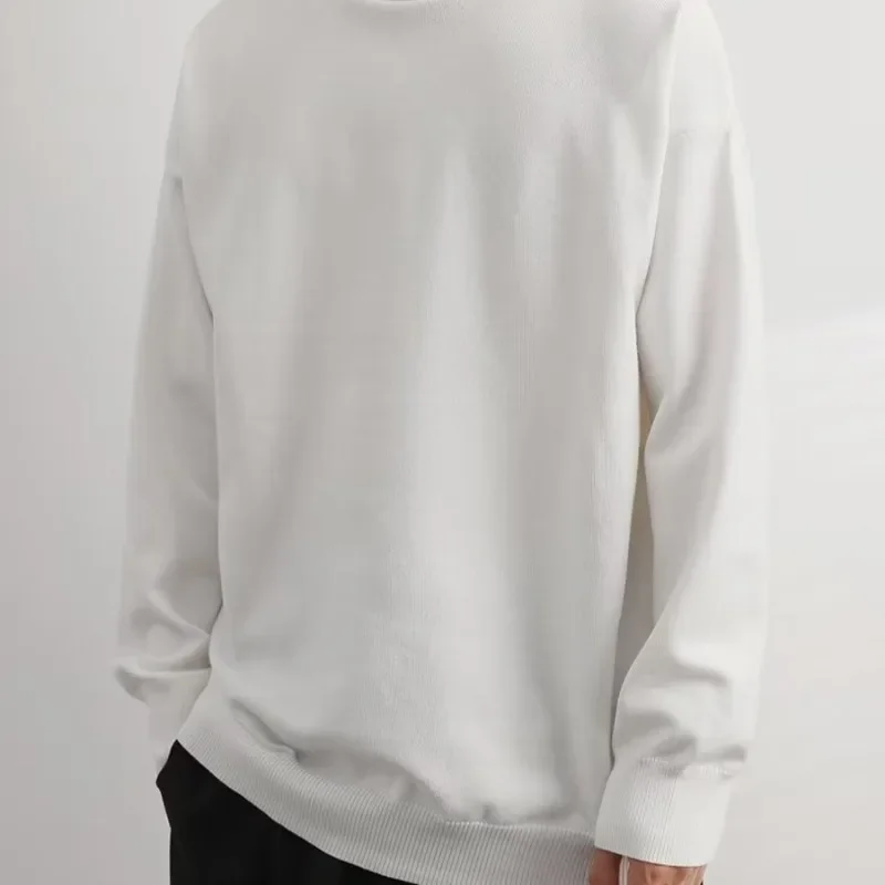 Осень/зима мужской свитер-поло/черепаха свободный крой повседневный однотонный