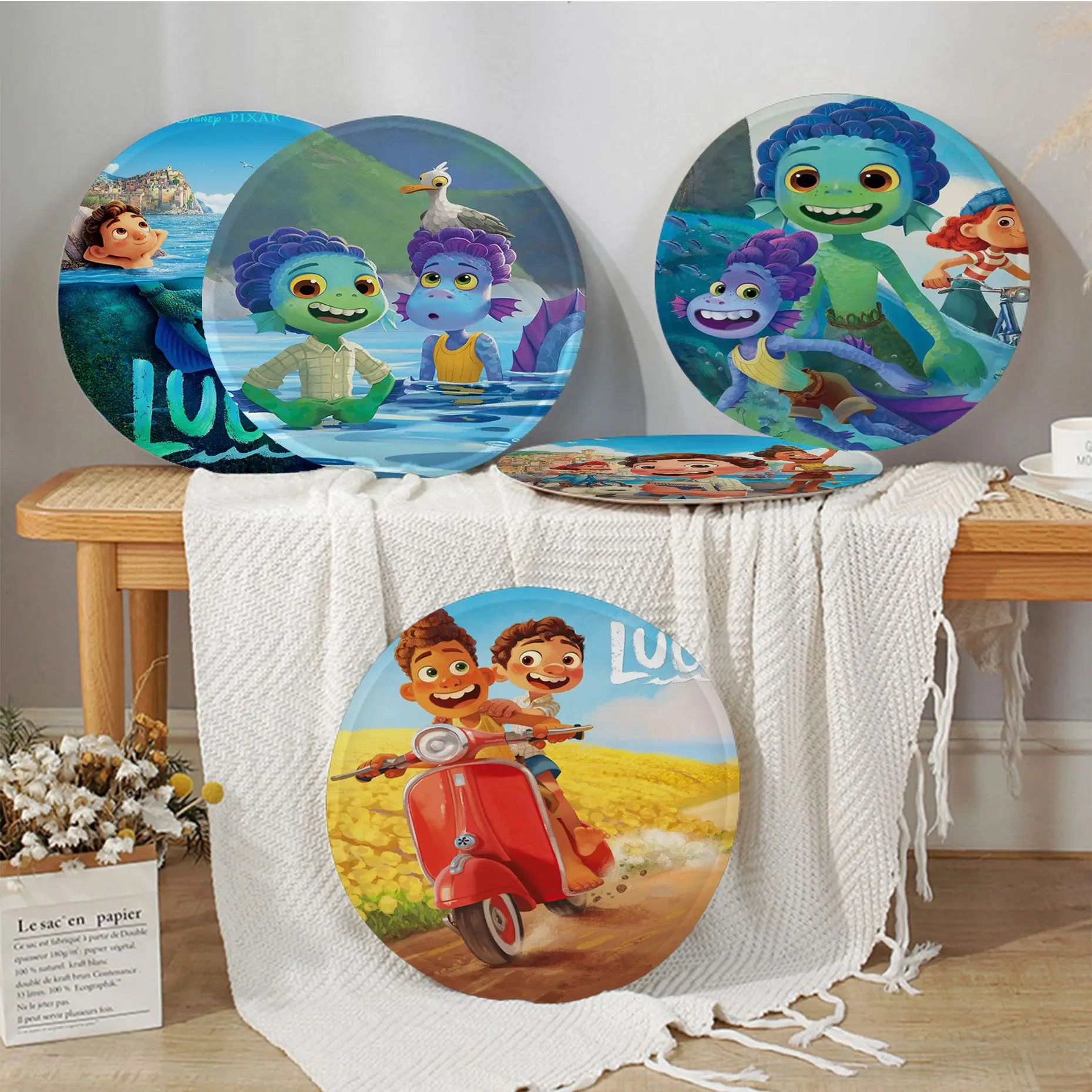 

Коврик для стула из мультфильма Disney LUCA, мягкий плюшевый коврик в современном минималистичном стиле, зимние подушки для офиса, бара, домашний...