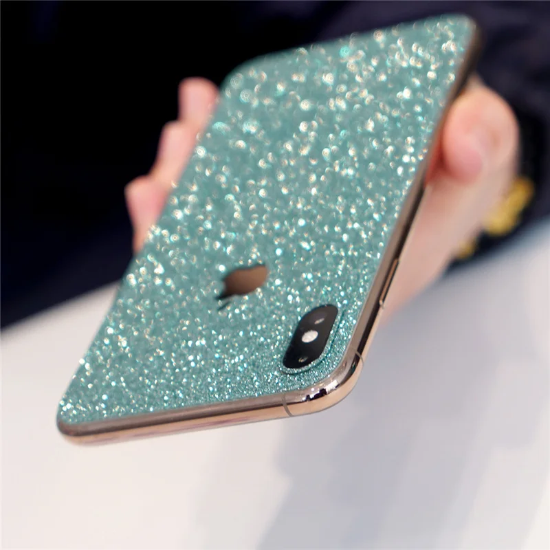 Luxury Glitter Matte Back Film For iPhone X XR XS 14 13 12 11 Pro Max 14Plus Protector Soft Film bling Prevent Scratches Cover