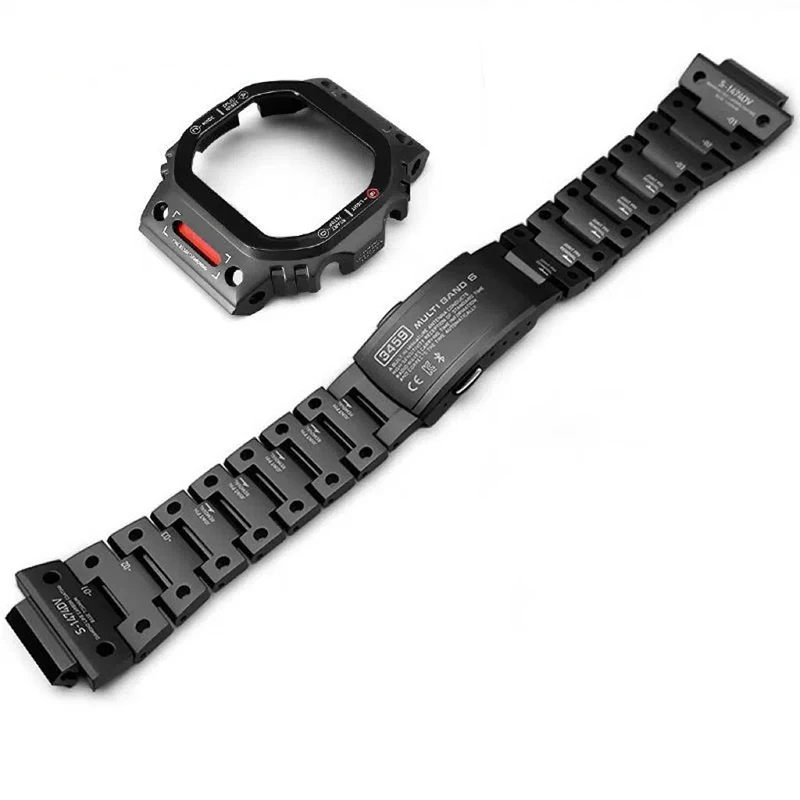 New Mecha Robot DW5600 Metal Bezel Strap 5610 Titanium GW-B5600 G5600E GWM5610 WatchBand 316 Steel Case GLX5600 GMW-B5000