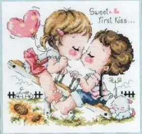 Набор для вышивки крестом Amishop Bling Kiss Sweet First Love