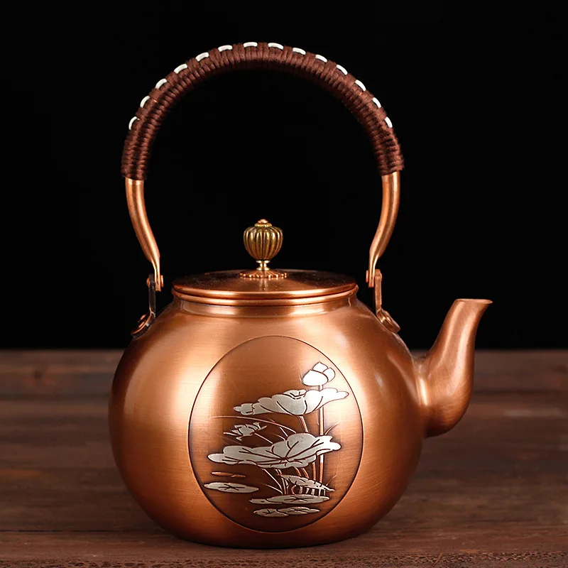 Hand-made copper pot boiling pure copper teapot retro health Kung Fu boiling teapot uncoated origin