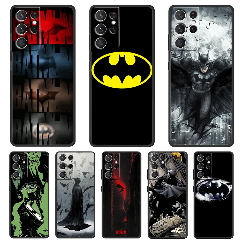 

DC Comics Batman Case For Samsung Galaxy S22 S21 S20 FE Ultra Plus S10 S9 S8 5G Black Soft TPU Phone Cover Coque Core Coque Capa