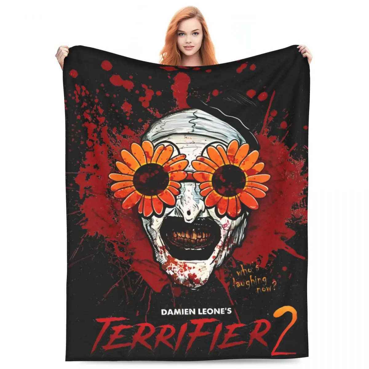 Terrifier 2 солнцезащитные очки с изображением клоуна и подсолнуха одеяло ужасов