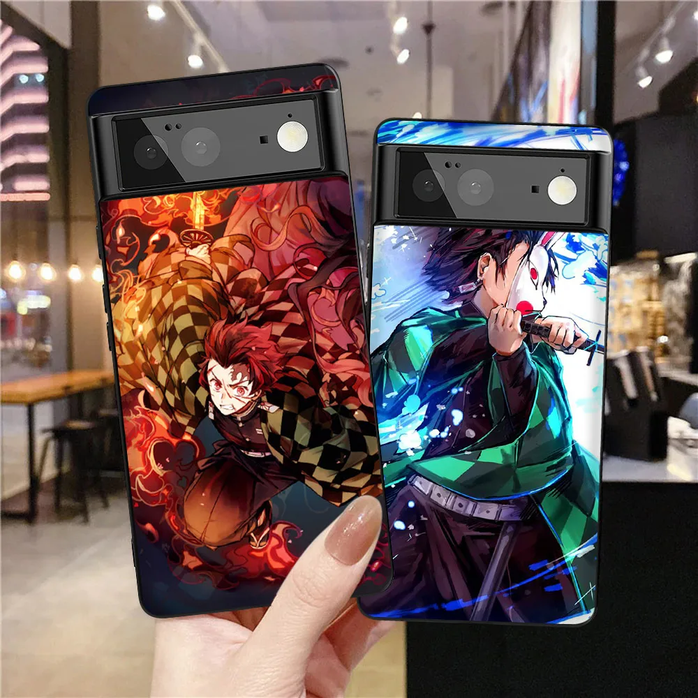 

Demon Slayer Anime Phone Case for Google Pixel 6 6Pro 6a 2 3 3a 4 4a 5 5a 5G XL Soft Black TPU Silicone Fundas Back Cover Coque