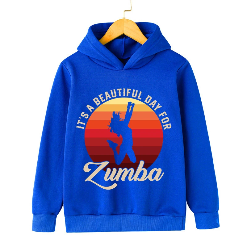 

Kids Clothes Girls Zumba Dance Hoodies It's A Beautiful Day for Zumba Print Child Sweatshirt 2023 Sport Gymnastics Y2k Sudadera