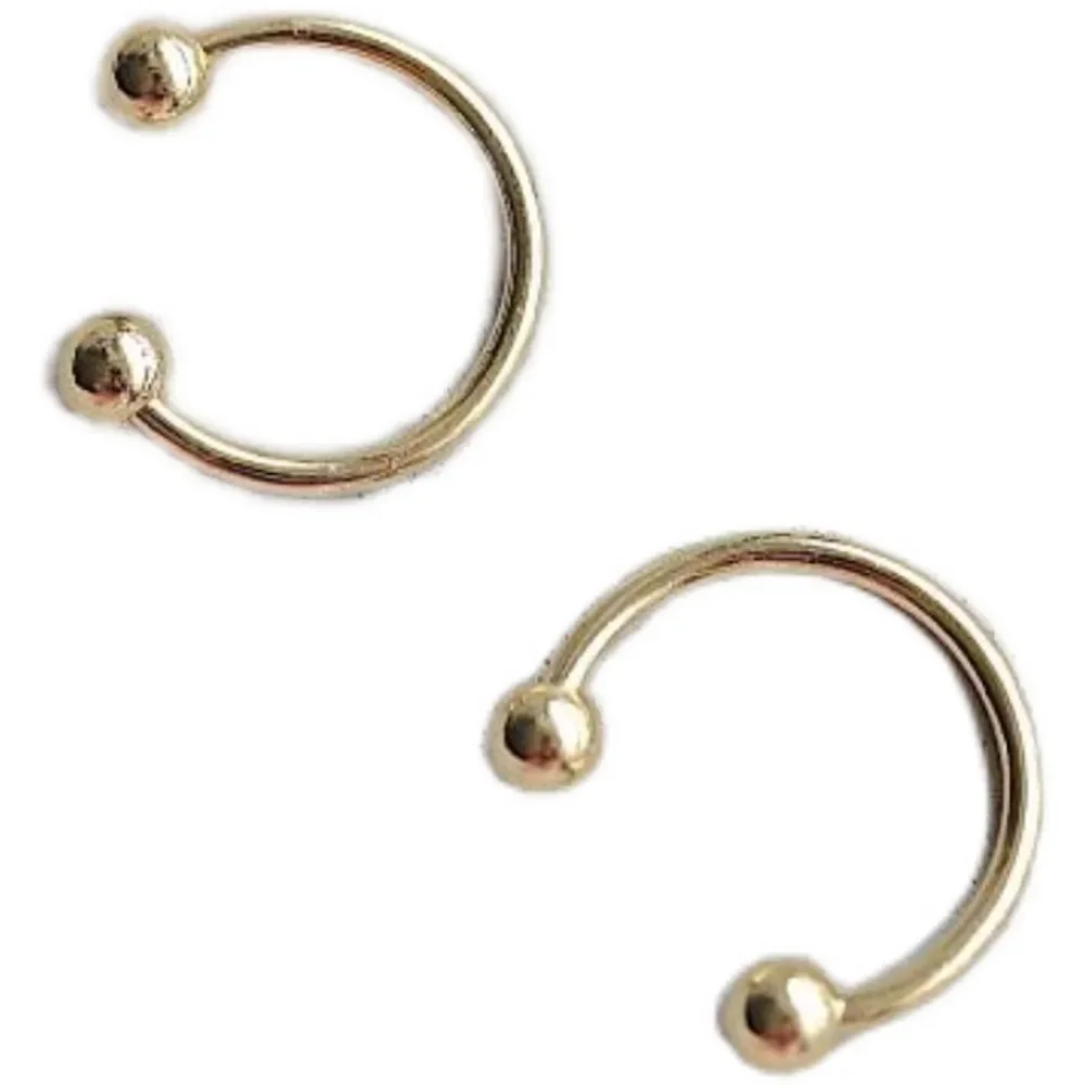 Цветной позолоченный зажим для ушей с двойной бусиной. Простой регулируемый