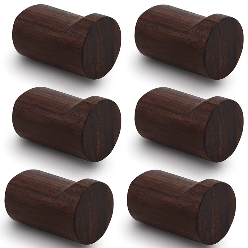 

6 Pack Wooden Wall Hooks,Wood Wall Hanger Handmade Decorative Wood Coat Pegs Wall Mounted Modern Hook
