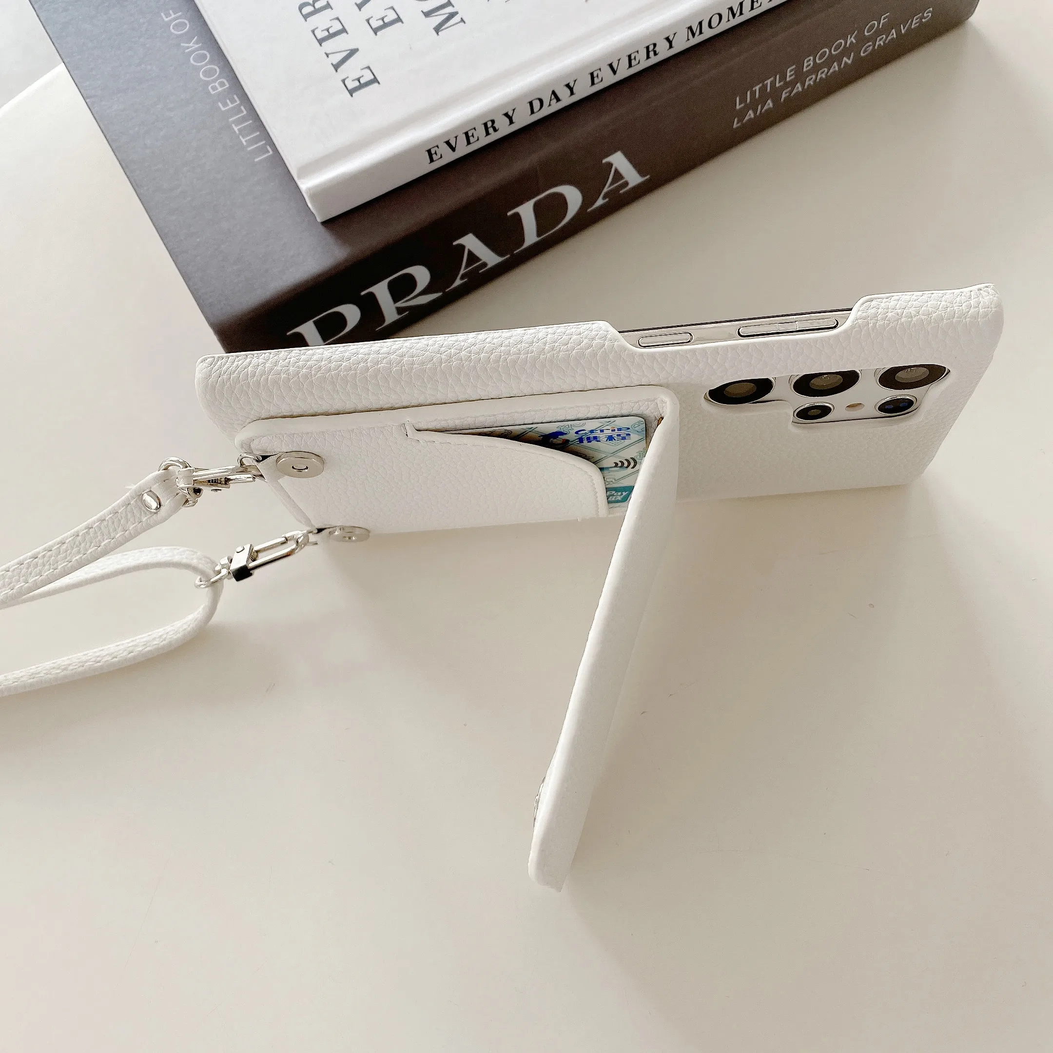 For Samsung S23 S23P S23U S22 S22P S22U S21 S21P S21U S20 S20P S20Fe S20U S10 Clamshell Wallet Card Holder Lanyard Phone Case