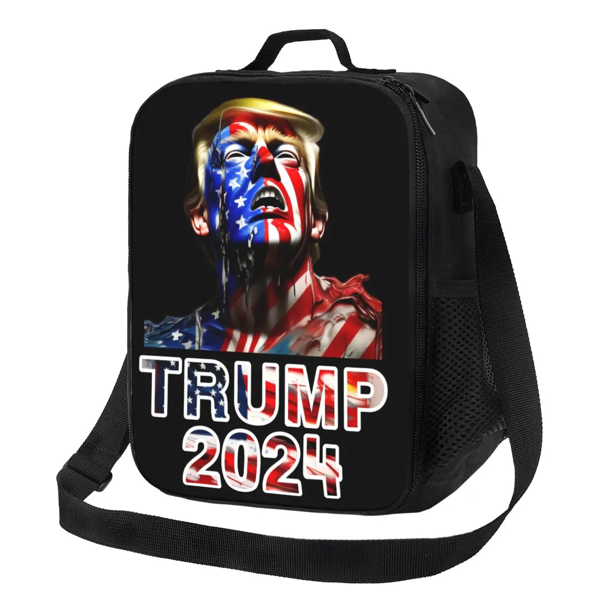 Изолированная сумка-тоут для ланча с флагом США 2024