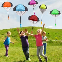 4set kids hand throwing parachute toy for childrens educational parachute soldier outdoor fun sport play game kids outdoor toys