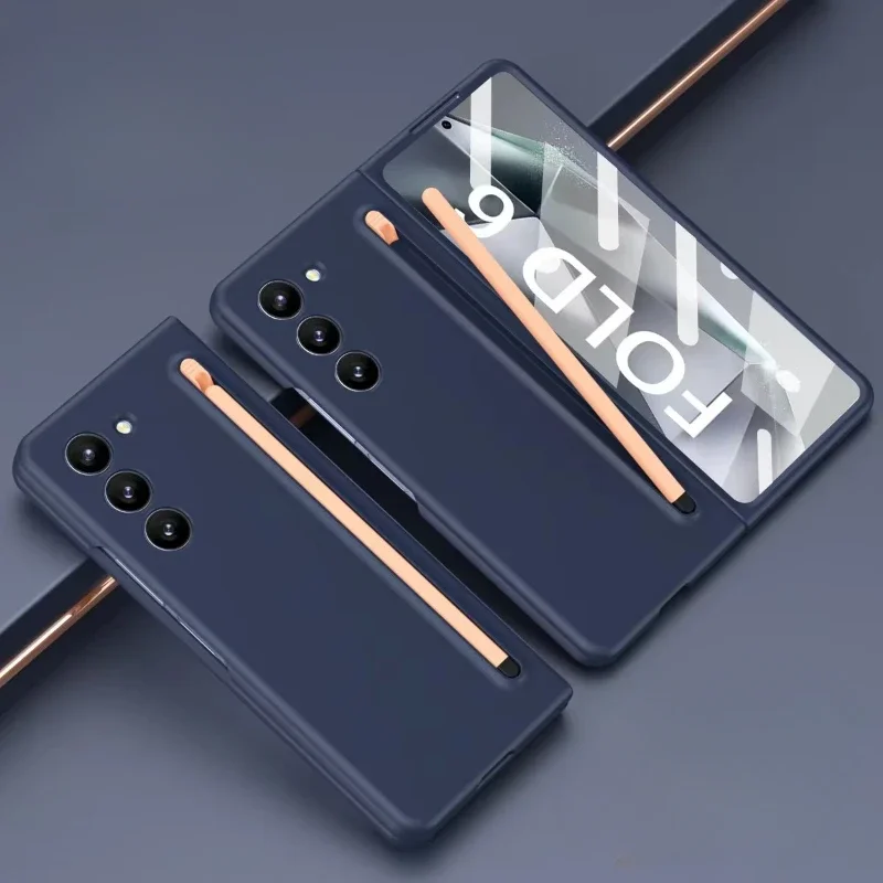 For Samsung Galaxy Z Fold6/5/4/3 Phone Case Pen Slot with Shell Film Anti-drop Folding Protective Official Same Style