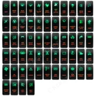 Новый Зеленый Красный СВЕТОДИОДНЫЙ Переключатель 12 В 20 А, водонепроницаемый IP68 5-контактный SPST вкл.ВЫКЛ. Для автомобиля, лодки, морской 4x4 Carling переключатель, замена