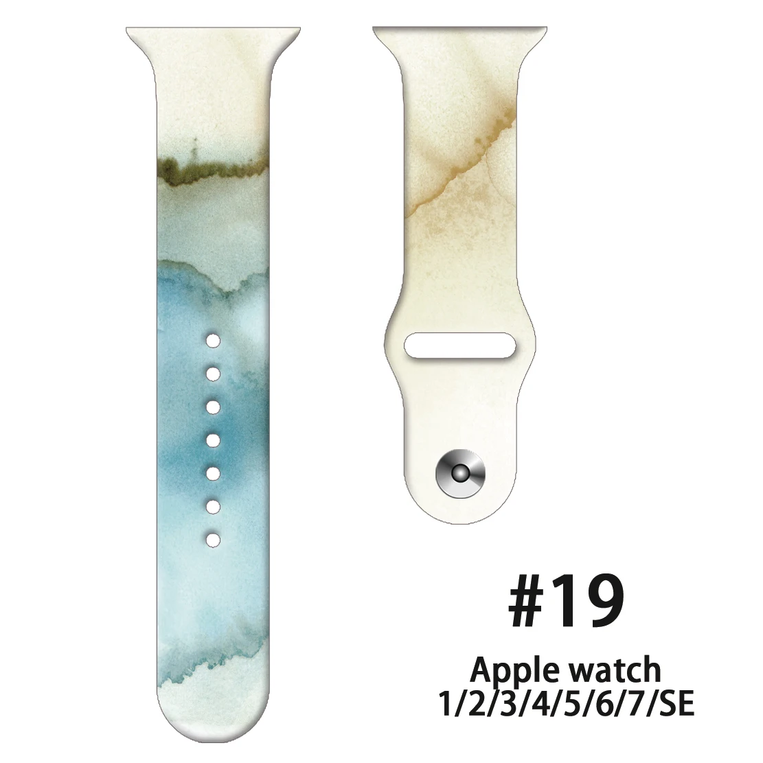 

For Apple Watch Band 42MM 38MM 40MM 41MM 45MM 44MM 49MM Silicone Print Color Bracelet Strap For iWatch 7 SE S8 6 5 4 Wristband