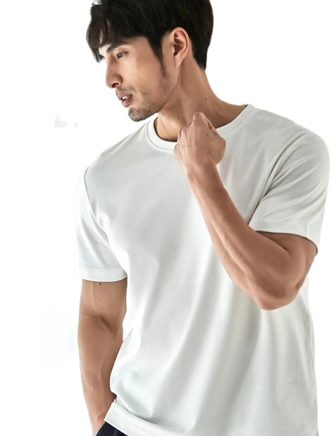 Футболка мужская из чистого хлопка Синьцзян с 50 жидким аммиаком длинная