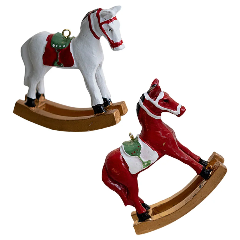 

2pcs Christmas Horse Hanging Ornament Xmas Tree Horse Pendant Xmas Gift