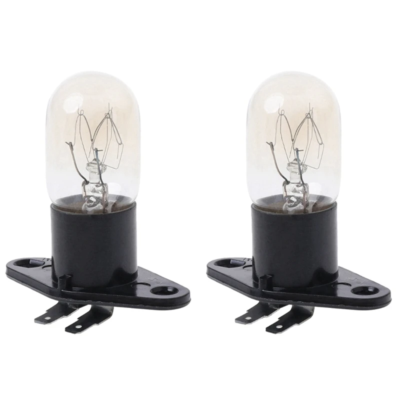 

2Pc Microwave Oven Global Light Lamp Bulb Base Design 250V 2A Replacement Universal