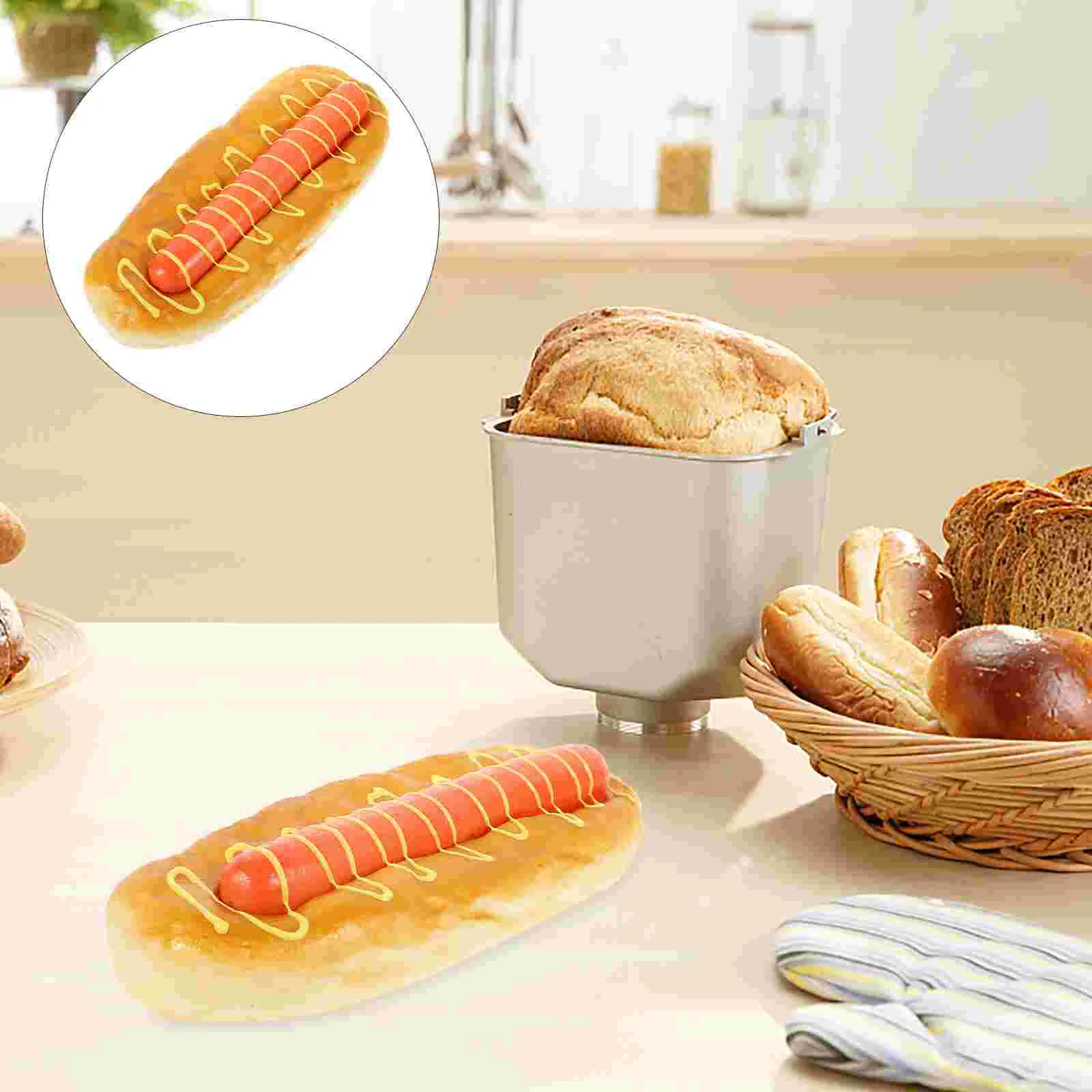 

Model Fake Lifelike Play Dog Hot Artificial Kids Props Prop Photography Kitchen Simulated Realistic Burgers Toy Bread Faux Fast