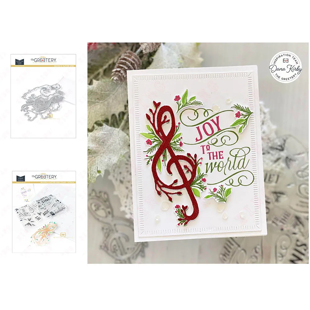 

Diy Scrapbook Decoration Embossed Craft Christmas Arrival Metal Cutting Dies Handmade Heaven & Nature Sing Clear Silicone Stamps
